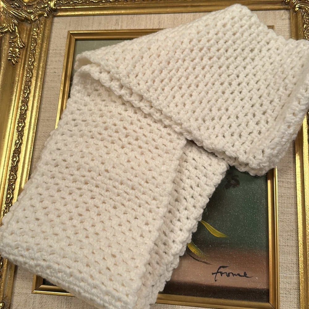 Cozy White Crochet Hat and Infinity Scarf Set - Picture 4 of 6